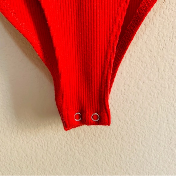 🆇DONATED🆇F21 Red ribbed bodysuit - Picture 2 of 7